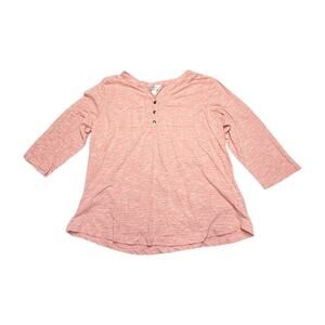 CJ Banks Coral Henley Shirt 1X